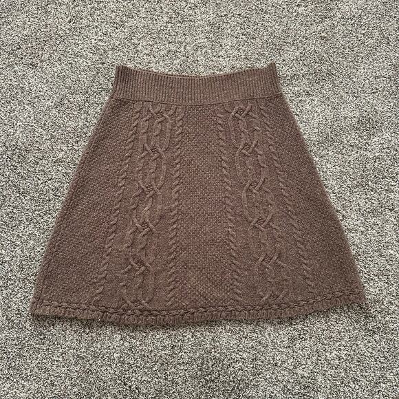 Moth Anthropologie brown knit a-line skirt size M - Picture 2 of 7